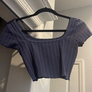 aerie offline crop blue top